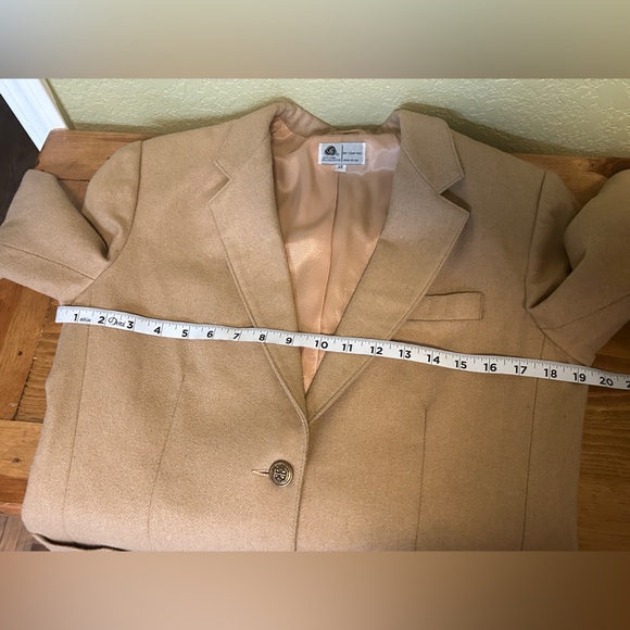 VTG The Fashion Place Solid Brown Wool Blend Two Button Blazer Jacket Women’s 12 - Picture 10 of 13